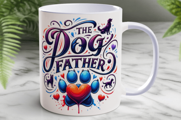 The Dog Father Mug Sublimation Design