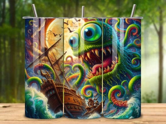Kraken 20oz Tumbler Sublimation Wrap V.3