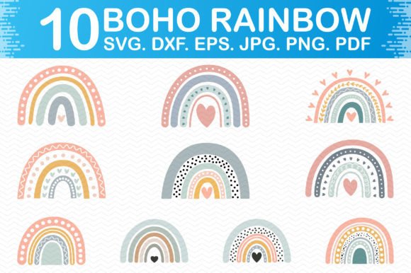 Boho Rainbow Clipart